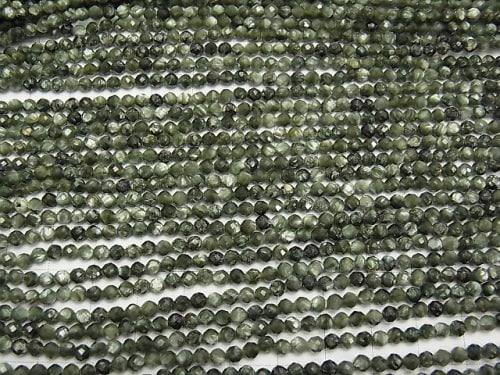 [Video] High Quality!  Seraphinite AAA- Faceted Round 3mm  1strand beads (aprx.15inch/37cm)