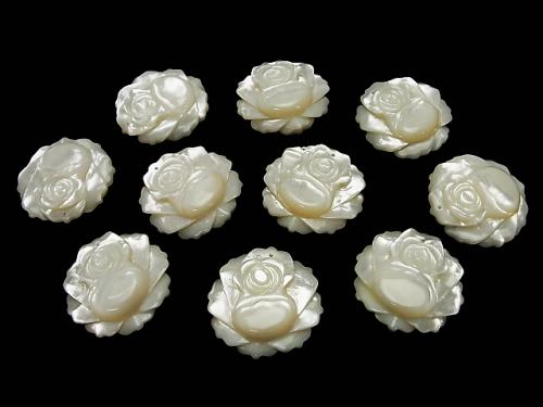 High quality White Shell (Silver-lip Oyster) AAA Rose 32 mm White 1 pc $9.79