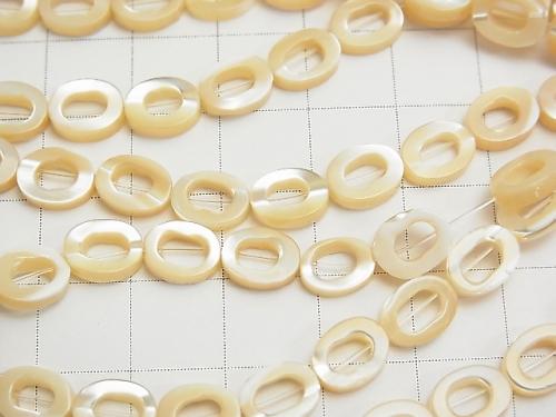 1strand $8.79! Mother of Pearl MOP Beige Oval (Donut) 8x6x2mm 1strand (aprx.15inch / 38cm)