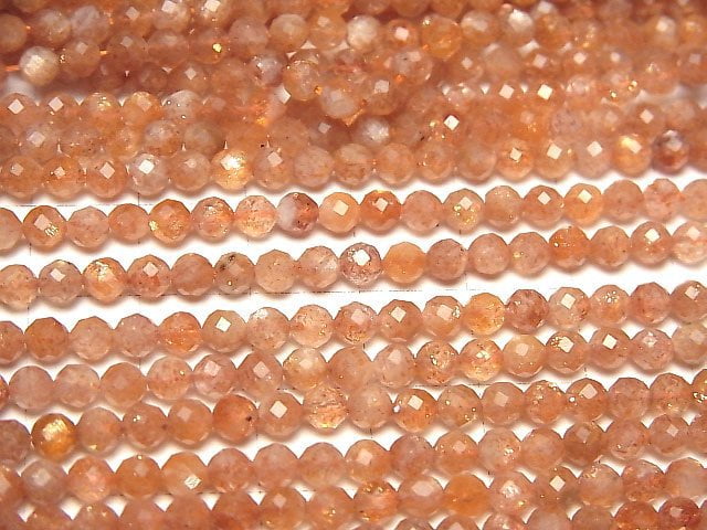 High Quality!  Sunstone AA++ Faceted Round 4mm  1strand beads (aprx.15inch/37cm)