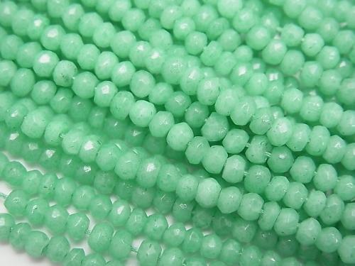 1strand $11.79! Pastel Green Color Agate Faceted Button Roundel 1strand (aprx.13inch / 33cm)