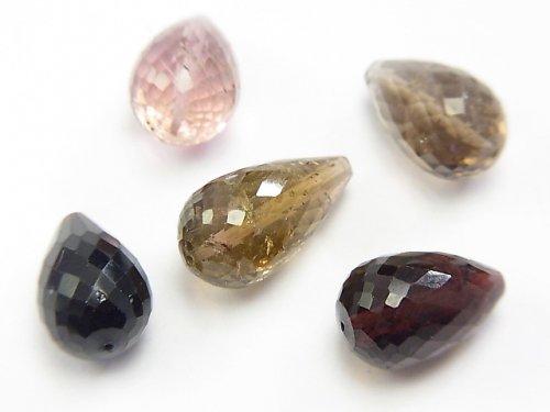 [Video] [One of a kind] Top Quality Multicolor Tourmaline AAA++ Vertical Hole Faceted Drop 5pcs Set NO.15