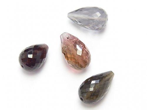 [Video] [One of a kind] Top Quality Multicolor Tourmaline AAA++ Vertical Hole Faceted Drop 4pcs Set NO.19