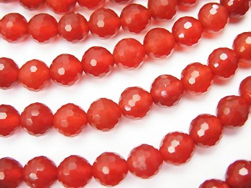 Diamond Cut! 1strand $7.79! Red Agate AAA 128 Faceted Round 6 mm 1strand (aprx.15 inch / 37 cm)