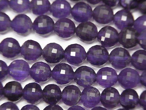 [Video] High Quality!  Amethyst AA+ Mirror Faceted Round 6mm  1strand beads (aprx.15inch/37cm)