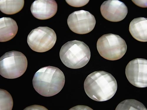 3pcs $9.79! Pink Shell x Crystal AAA 'Round Faceted Cabochon 10mm 3pcs