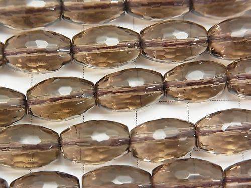 Smoky Crystal Quartz AAA Faceted Rice 12x8x8mm half or 1strand (aprx.15inch/37cm)