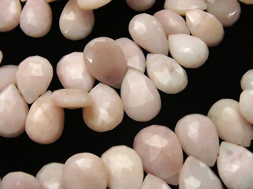 Pink Opal AA ++ Pear shape Faceted Briolette Size Gradation half or 1strand (aprx.7inch / 18 cm)