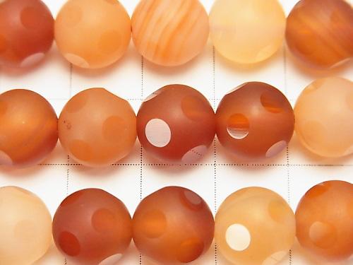 1strand $9.79! Mix Carnelian polka dot Faceted Round 10mm 1strand (aprx.15inch / 38cm)