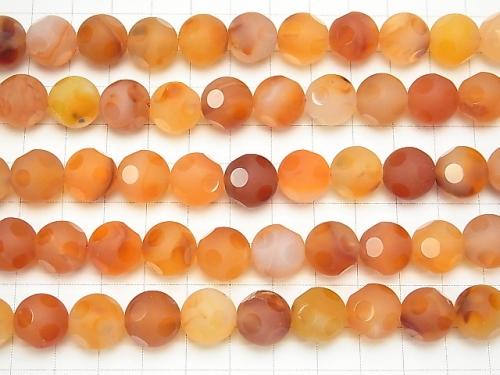 Mix Carnelian polka dot Faceted Round 12mm half or 1strand (aprx.15inch / 38cm)