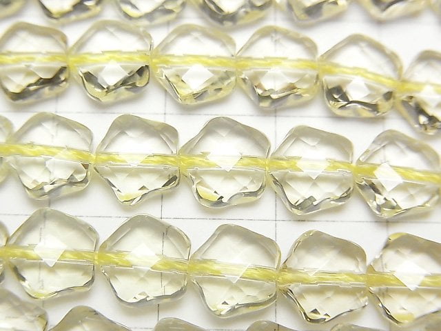 [Video] High Quality! Lemon Quartz AAA Flower Shape 8x8x5mm 5pcs or 1strand beads (aprx.15inch/38cm)