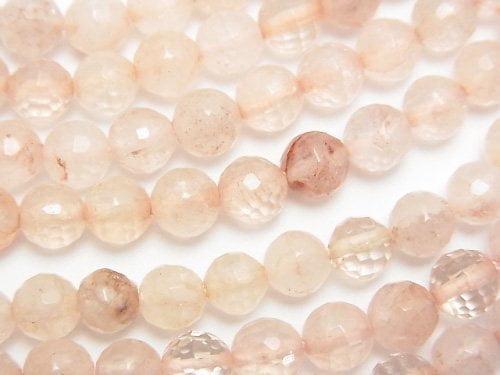 Pink Color Quartz 128Faceted Round 6mm 1strand beads (aprx.15inch / 38cm)