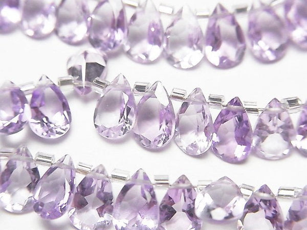 [Video]High Quality Amethyst AAA Pear shape Faceted 8x5mm half or 1strand beads (aprx.5inch/12cm)