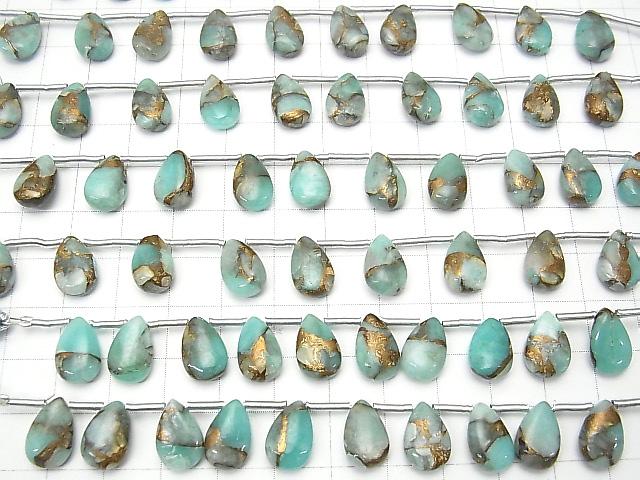 [Video] Copper Amazonite AAA Pear shape (Smooth) 12x8mm half or 1strand (8pcs )
