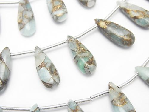 Copper Amazonite AAA Pear shape (Smooth) 15x6mm half or 1strand (10pcs )
