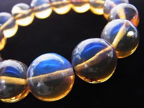 [Video] [One of a kind] Dominica Blue Amber AAAA- Round 14mm Bracelet NO.234