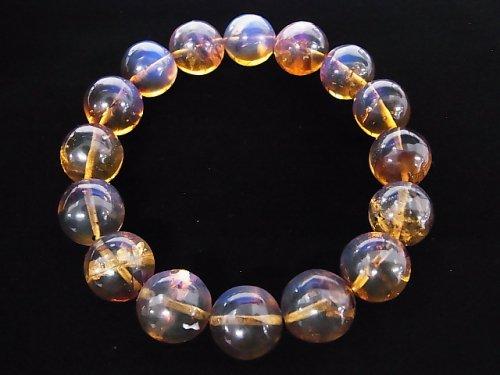[Video] [One of a kind] Dominica Blue Amber AAAA- Round 13.5mm Bracelet NO.240