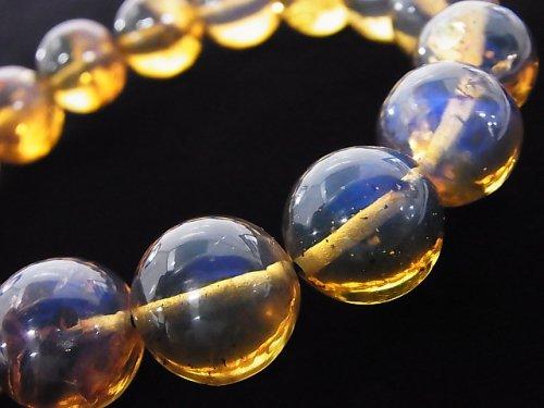 [Video] [One of a kind] Dominica Blue Amber AAAA- Round 14mm Bracelet NO.247