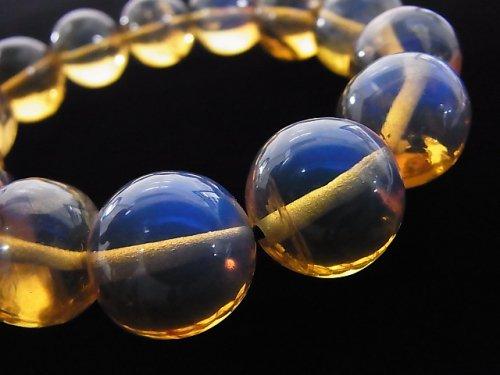 [Video] [One of a kind] Dominica Blue Amber AAAA- Round 14.5mm Bracelet NO.248
