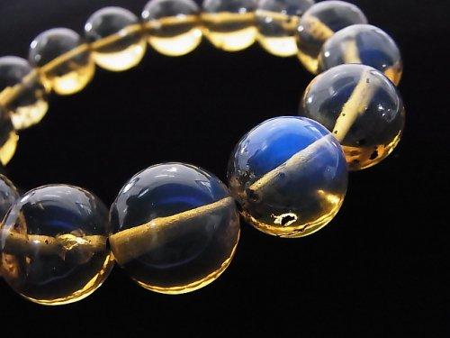 [Video] [One of a kind] Dominica Blue Amber AAAA- Round 14mm Bracelet NO.258