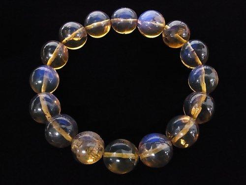 [Video] [One of a kind] Dominica Blue Amber AAAA- Round 13.5mm Bracelet NO.260