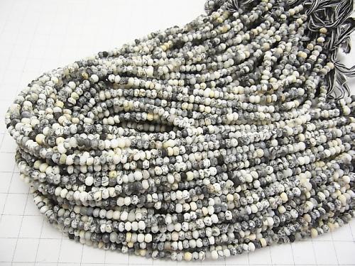 1strand $13.99! Dendrite Opal AAA Faceted Button Roundel  1strand (aprx.13inch/32cm)