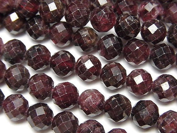 High Quality! Mozambique Garnet AA 64Faceted Round 6.5mm 1strand beads (aprx.15inch/36cm)
