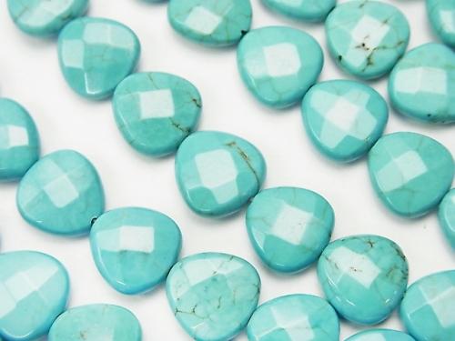1strand $8.79! Magnesite Turquoise  Vertical Hole Chestnut Shape 9x9x3mm 1strand (aprx.15inch/37cm)