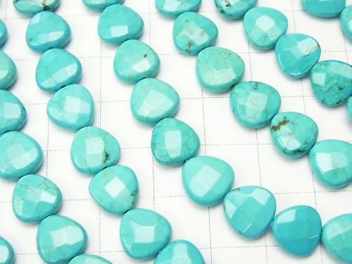 1strand $8.79! Magnesite Turquoise  Vertical Hole Chestnut Shape 9x9x3mm 1strand (aprx.15inch/37cm)