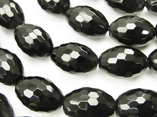 Onyx  Faceted Rice 18x13x13mm half or 1strand (aprx.14inch/35cm)
