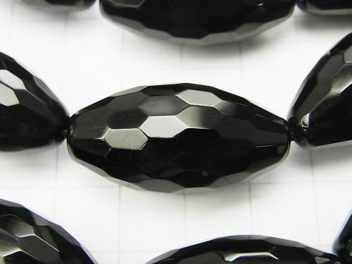 Onyx  Faceted Rice 30x15x15mm half or 1strand (aprx.15inch/36cm)