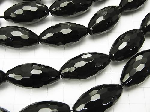 Onyx  Faceted Rice 30x15x15mm half or 1strand (aprx.15inch/36cm)