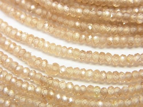 Diamond Cut!  High Quality Natural Zircon AAA Faceted Button Roundel  half or 1strand (aprx.13inch/32cm)