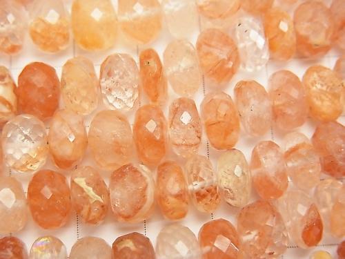 High Quality Red Quartz AAA Faceted Button Roundel half or 1strand (aprx.15 inch / 38 cm)