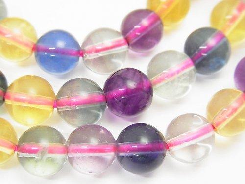 [Video]High Quality Multicolor Fluorite AAA Round 8mm 1strand (Bracelet)