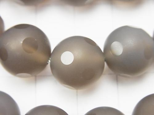 Gray Onyx AAA polka dot Faceted Round 12 mm half or 1 strand (aprx.15 inch / 37 cm)