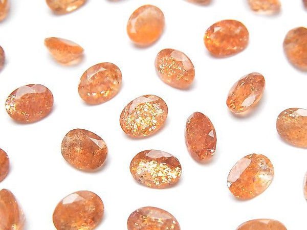 [Video] High Quality Sunstone AAA Loose stone Oval Faceted 8x6mm 5pcs