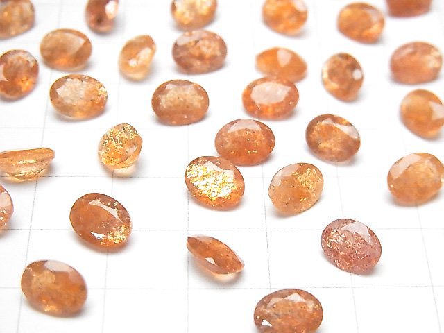[Video] High Quality Sunstone AAA Loose stone Oval Faceted 8x6mm 5pcs