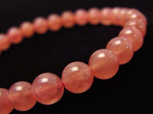 [Video] [One of a kind] Top Quality Argentina Rhodochrosite AAAA+ Round 6mm Bracelet NO.17