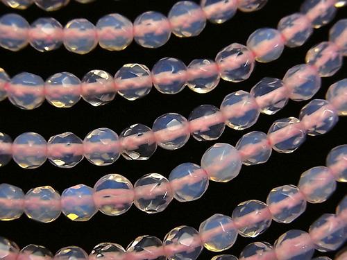 Opalite Faceted Round 4mm Pink NO.2 1strand beads (aprx.15inch/36cm)