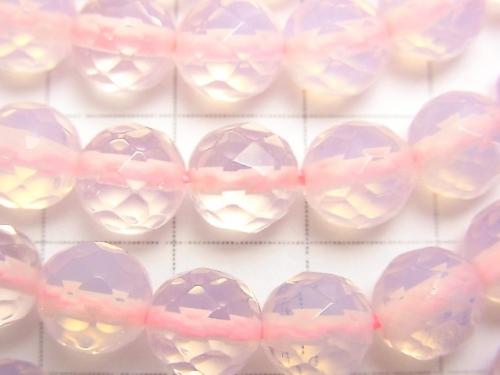 Opalite 64Faceted Round 8mm Pink 1strand beads (aprx.14inch/35cm)