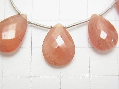 [Video] [One of a kind] High Quality Peru Rhodochrosite AAA - AAA- Pear shape Faceted Briolette 1strand beads (aprx.4inch / 11cm) NO.8