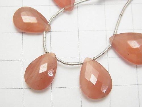 [Video] [One of a kind] High Quality Peru Rhodochrosite AAA - AAA- Pear shape Faceted Briolette 1strand beads (aprx.4inch / 11cm) NO.8