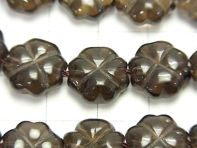 Smoky Quartz AAA Clover 12x12x6mm 1/4 or 1strand beads (aprx.15inch/38cm)