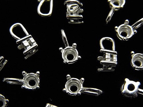 [Video]Silver925 Charm, Pendant Frame Round Faceted 4mm No coating 1pc