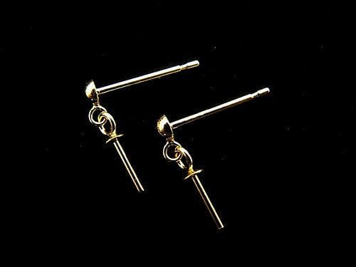 [18K Yellow Gold] Earstuds Earrings with Heaton (Bra Earrings) 1pair