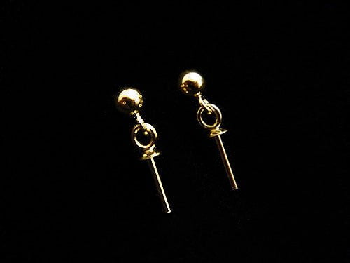 [18K Yellow Gold] Earstuds Earrings with Heaton (Bra Earrings) 1pair