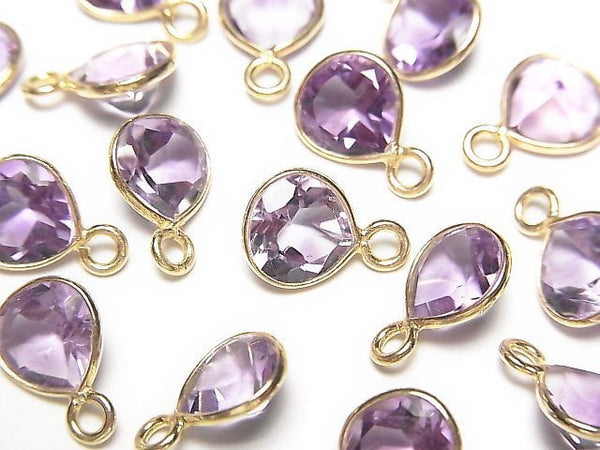 [Video]High Quality Amethyst AAA Bezel Setting Chestnut Faceted 8x8mm 18KGP 3pcs