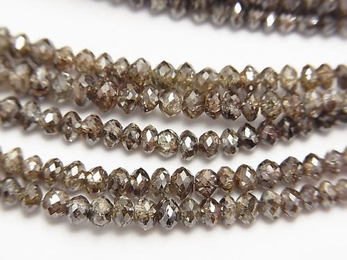 High Quality Brown Diamond Faceted Button Roundel 10pcs or 1strand (aprx.15inch / 38cm)