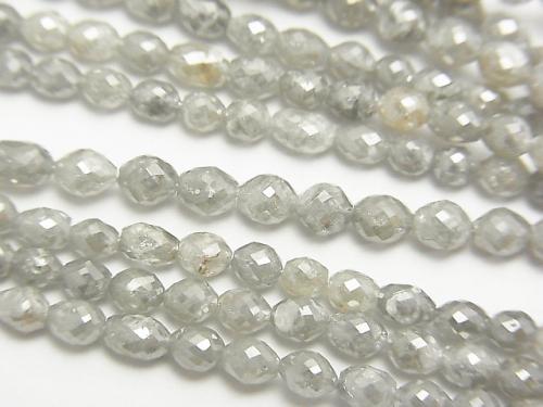 [Video] Gray Diamond Faceted Rice 5pcs -1strand beads (aprx.15inch/38cm)